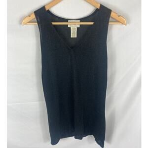 Oscar De la Renta Knit Metallic Shell Tank Size Large